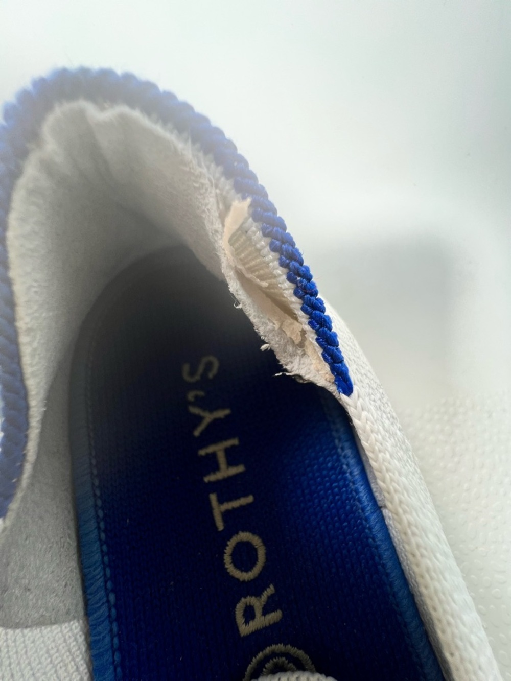 Rothy's White Slip-On Loafers with Blue Insoles - Picture 5 of 5